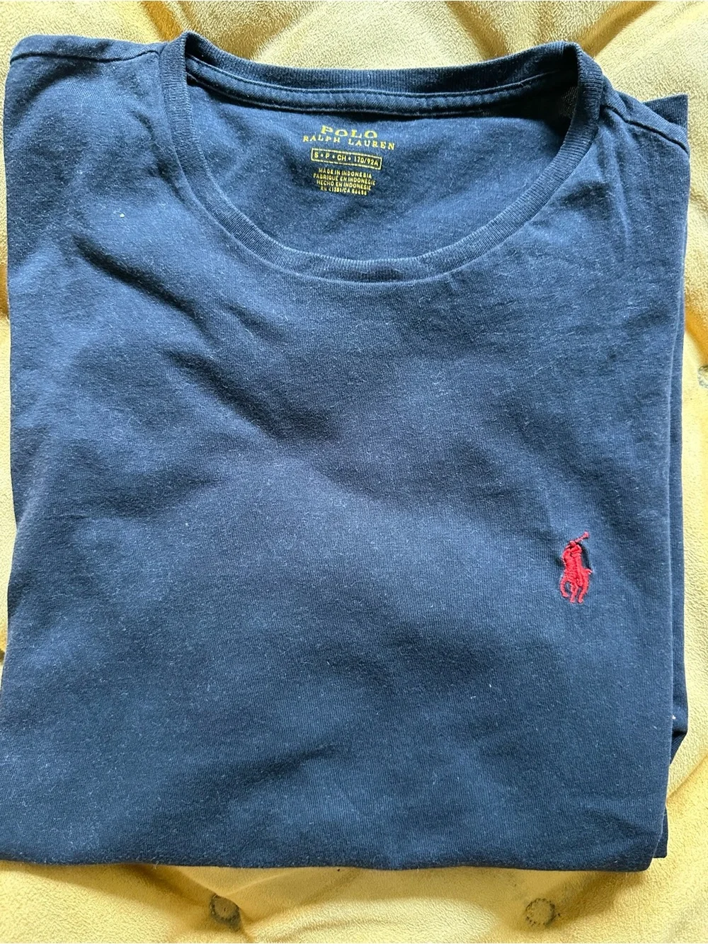 Polo by Ralph Lauren Navy Short-Sleeve Crew Tee with Red Pony Embroidery